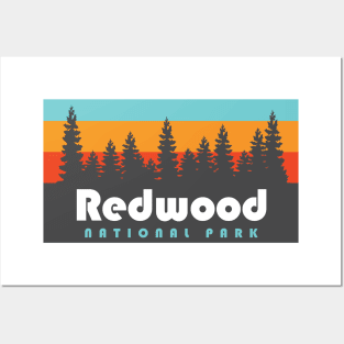 Redwood National Park California Retro Vintage Trees Posters and Art